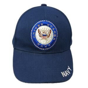 Maxam US Navy Baseball Cap Blue One Size Embroidered Seal Patch Strapback Hat